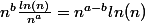 n^{b} \frac{ln(n)}{n^{a}} = n^{a-b} ln(n)
